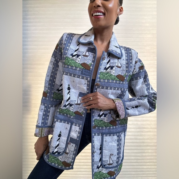 Blair Sailboat Vintage Tapestry Coat - Picture 2 of 14